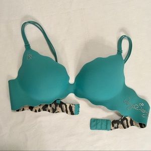VS Angels Aqua Blue Rhinestone Bra